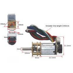 JGA12-N20B - 12V 200 RPM Enkoderli Motor - Thumbnail