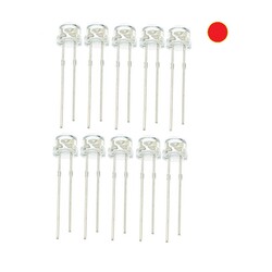 Robo90 - Kırmızı Şeffaf Mantar Led (10 lu paket)