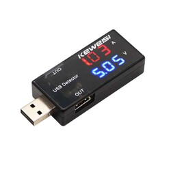 KWS-10VA Çift USB Tester - USB Voltmetre, Ampermetre - Thumbnail