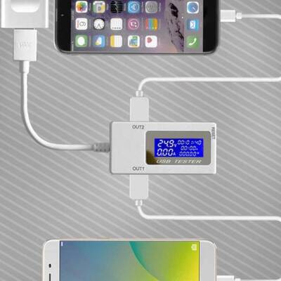 KWS-1705 Çift USB Tester - USB Voltmetre, Ampermetre