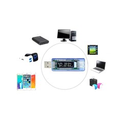 KWS-V20 USB Tester - USB Voltmetre, Ampermetre - Keweisi - Thumbnail
