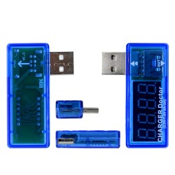 LED Göstergeli USB Tester - USB Voltmetre, Ampermetre - Thumbnail