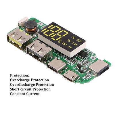 LEDli Çift USB 5V 2.4A Micro/Type-C/Lightning USB'li Powerbank