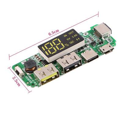 LEDli Çift USB 5V 2.4A Micro/Type-C/Lightning USB'li Powerbank