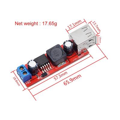 LM2596 Çift USB Çıkışlı Voltaj Düşürücü Regülatör - 5V-3A