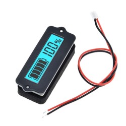 Robo90 - LY6W 12V LCD Batarya Kapasite Gösterge Modülü - Mavi