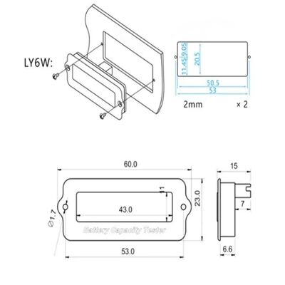 LY6W 12V LCD Batarya Kapasite Gösterge Modülü - Mavi