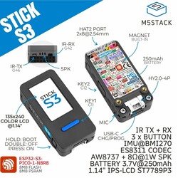 M5Stick S3 ESP32S3 Mini IoT Geliştirme Kiti - Thumbnail