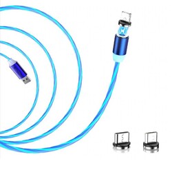 Manyetik ve Işıklı USB Şarj Kablosu - Type C - Tek Uç - Thumbnail