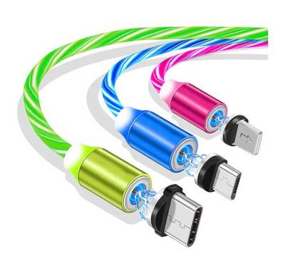 Manyetik ve Işıklı USB Şarj Kablosu - Type C - Tek Uç