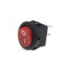 Mini Yuvarlak Switch - ON-OFF-16mm - Kırmızı - Thumbnail