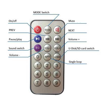 MP3 Kumandalı Bluetooth Amfi Devresi SD Kart + USB