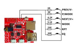 MP3 Kumandalı Bluetooth Amfi Devresi SD Kart + USB - Thumbnail