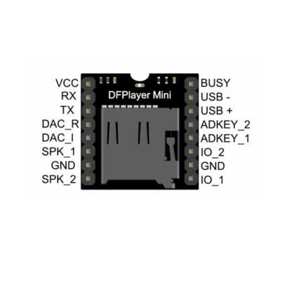MP3-TF-16P Micro SD Kart Ses Modülü - DFplayer