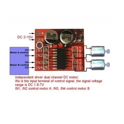 MX1508 Çift DC Motor Sürücü Kartı - Arduino Uyumlu