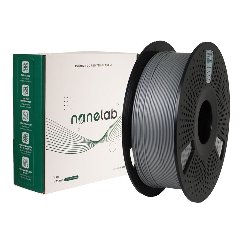 Nanelab - Nanelab Hyper PLA Gümüş Gri Filament - 1.75mm - 1Kg