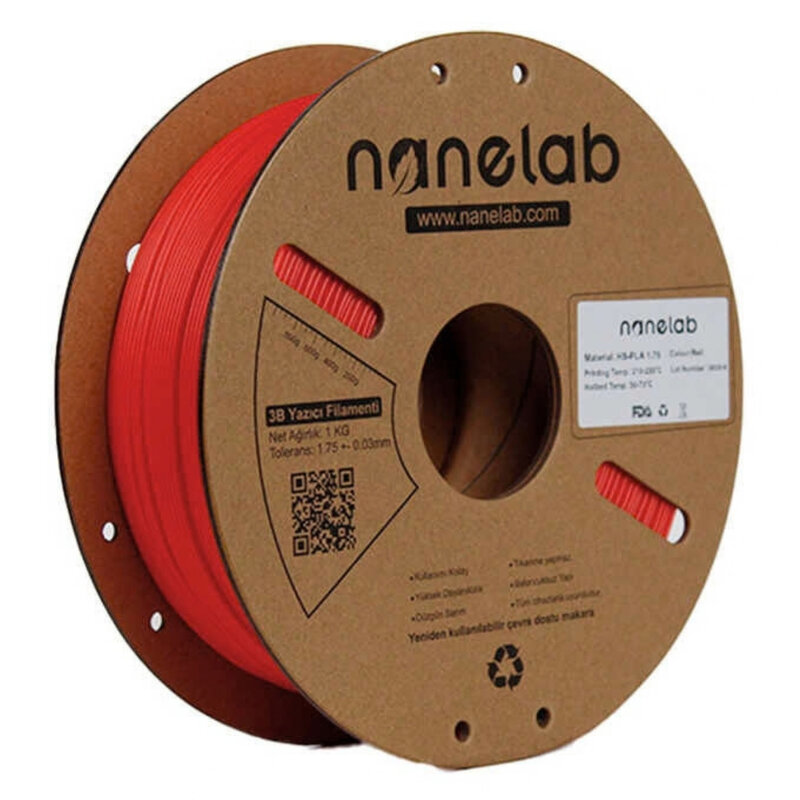Nanelab - Nanelab Matte Kırmızı PLA Filament - 1.75mm - 1Kg