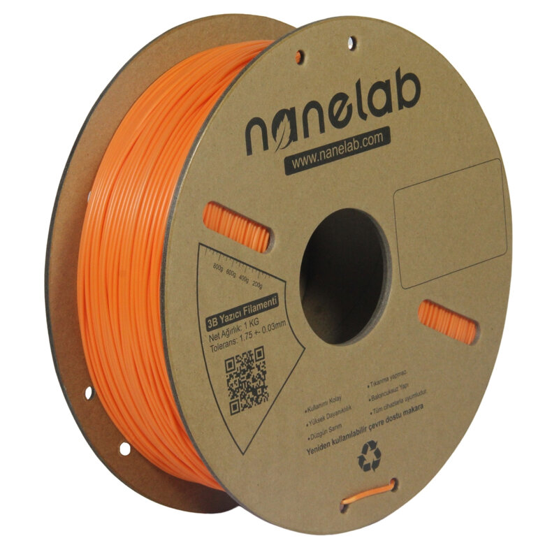 Nanelab - Nanelab Matte Turuncu PLA Filament - 1.75mm - 1Kg