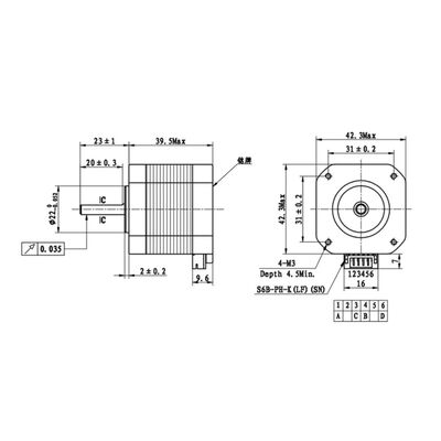 Nema 17 42BYGH 1.5A Step Motor 42mm - 3D Yazıcı Uyumlu