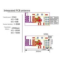NRF24L01 2.4Ghz Wireless Modülü - Thumbnail