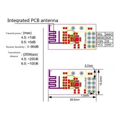 NRF24L01 2.4Ghz Wireless Modülü