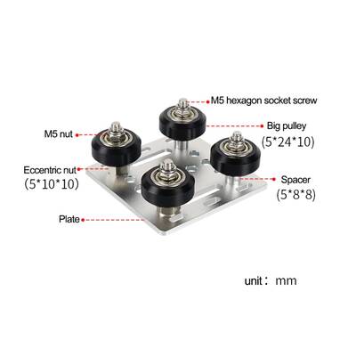 Openbuilds V Slot Rulmanlı Araba - 20x20mm Profil Uyumlu - Gümüş