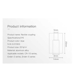 Orijinal Creality 5x8mm Kaplin (Coupling) - 1 Adet - Thumbnail