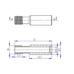 Orijinal Creality M7x27mm Barel - 1 Adet - Ender 3 V2 Uyumlu - Thumbnail