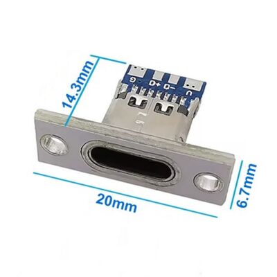 Panel Montaj Tip Dişi Type-C USB Soket - 4 Pin Smd