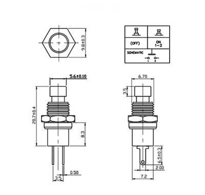 PBS-110 Push Button Yuvarlak Anahtar - Beyaz - NO(Normalde Açık)