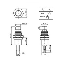 PBS-110 Push Button Yuvarlak Anahtar - Kırmızı - NO(Normalde Açık) - Thumbnail