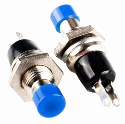 Robo90 - PBS-110 Push Button Yuvarlak Anahtar - Mavi - NO(Normalde Açık)