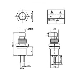 PBS-110 Push Button Yuvarlak Anahtar - Sarı - NO(Normalde Açık) - Thumbnail