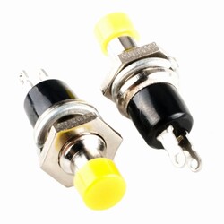 Robo90 - PBS-110 Push Button Yuvarlak Anahtar - Sarı - NO(Normalde Açık)