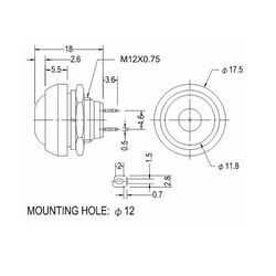 PBS-33B Push Buton Oval - Mavi - Mantar Buton - Thumbnail