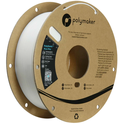 PolySonic PLA Pro Yüksek Hızlı Beyaz Filament 1.75mm 1Kg