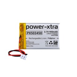 Power-Xtra - Power-Xtra PX503450 - 3.7V 900 mAh Li-Polymer Pil - Devreli-Soketli