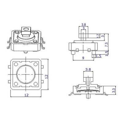 Push Buton ve Renkli Kapak Seti - 12x12x7.3 - 25 Adet