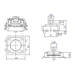 Push Buton ve Renkli Kapak Seti - 12x12x7.3 - 25 Adet - Thumbnail