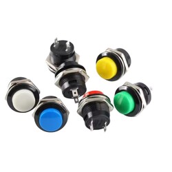 R13-507 16mm Yaylı Push Buton - Yeşil - IC 180A - Thumbnail