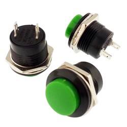 R13-507 16mm Yaylı Push Buton - Yeşil - IC 180A - Thumbnail