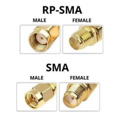 RG316 RPSMA SMA Erkek - Erkek Konnektör Kablo 100cm - Thumbnail