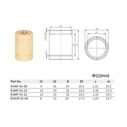 RJMP-01-12 Plastik Lineer Rulman - 12x22x32 - 12mm - Thumbnail