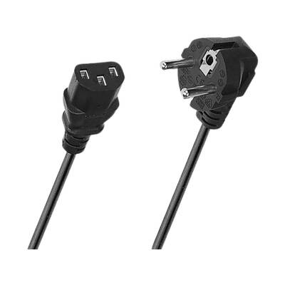 S-LINK SL-P175 1.5m 0.75mm Lüks Güç Kablosu Siyah