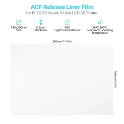 Elegoo Saturn 3 Ultra ACF Film - 5 Adet - Thumbnail