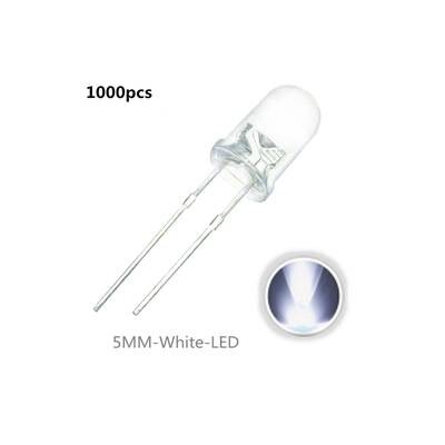 Şeffaf Beyaz Led - 5mm - 1000 Adet