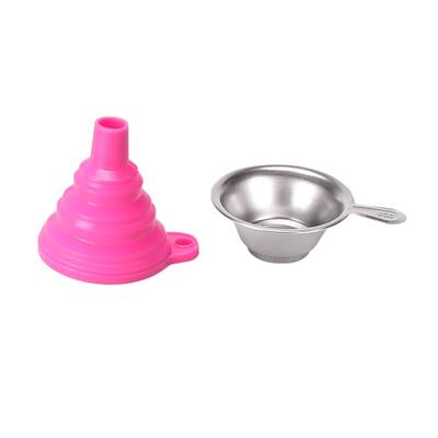 SLA 3D Yazıcı UV Reçine Filtre(Süzgeç)-Silikon Huni Seti - Pembe