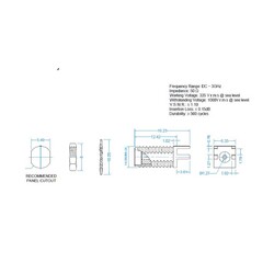 SMA 180 Derece RF EDGE Konnektör - 17mm - Dişi - Thumbnail