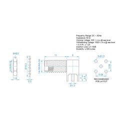 SMA 90 Derece RF Konnektör - 17mm - Dişi - Thumbnail