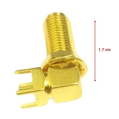 SMA 90 Derece RF Konnektör - Dişi - 17mm